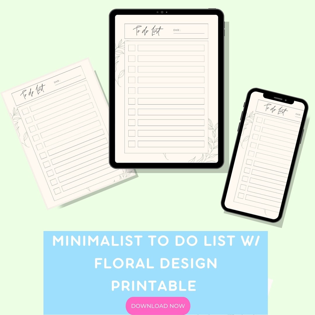 Digital to Do List, Printable to Do List, Editable to Do List Template