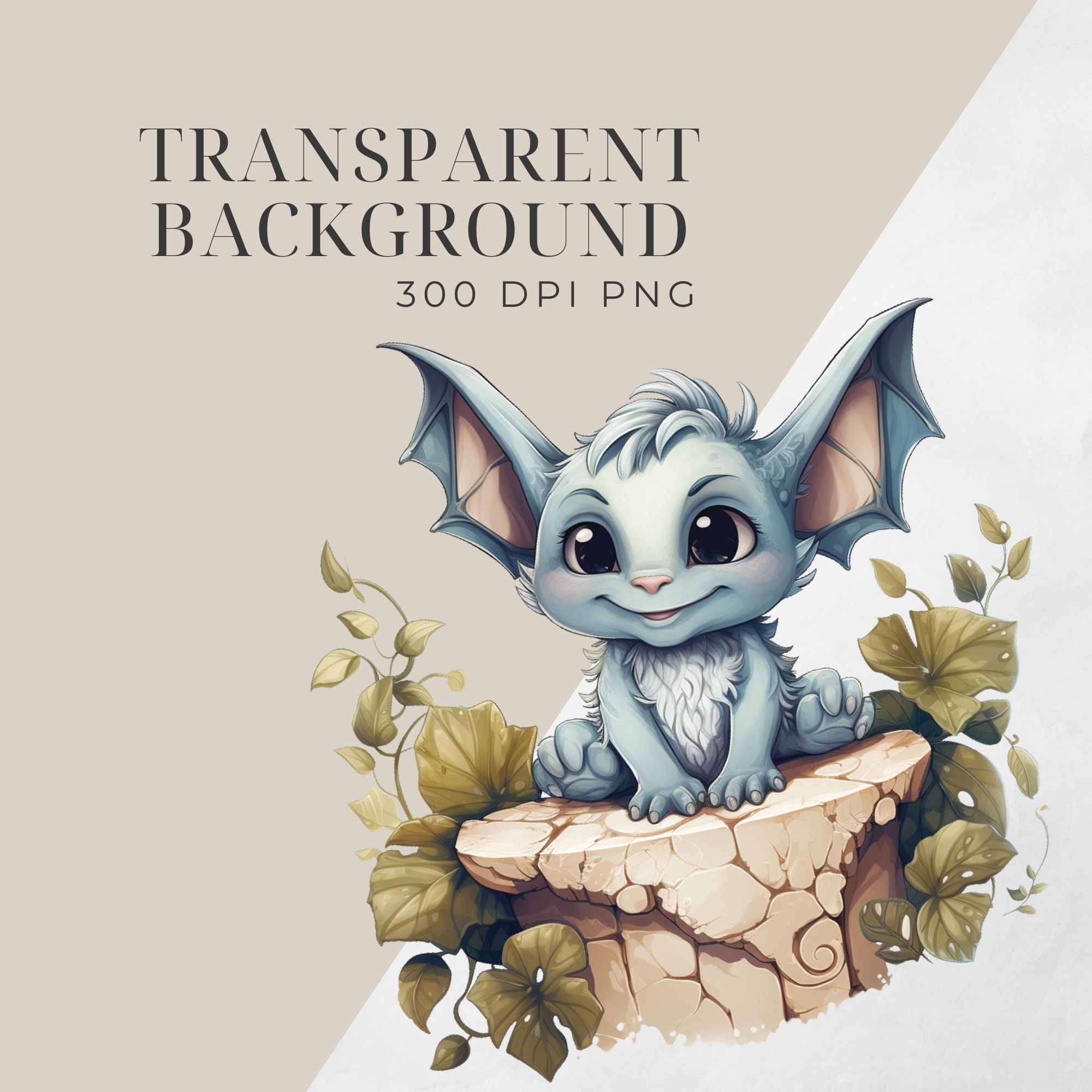 Cottagecore Kawaii Gargoyle Clipart, SINGLE IMAGE, Cute Spooky Clipart ...