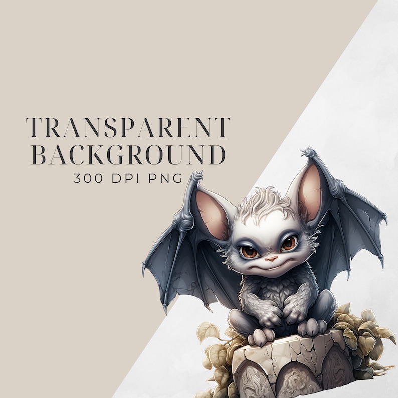 Cute Gothic Gargoyle Clipart, SINGLE IMAGE, Spooky Cottagecore Clipart ...
