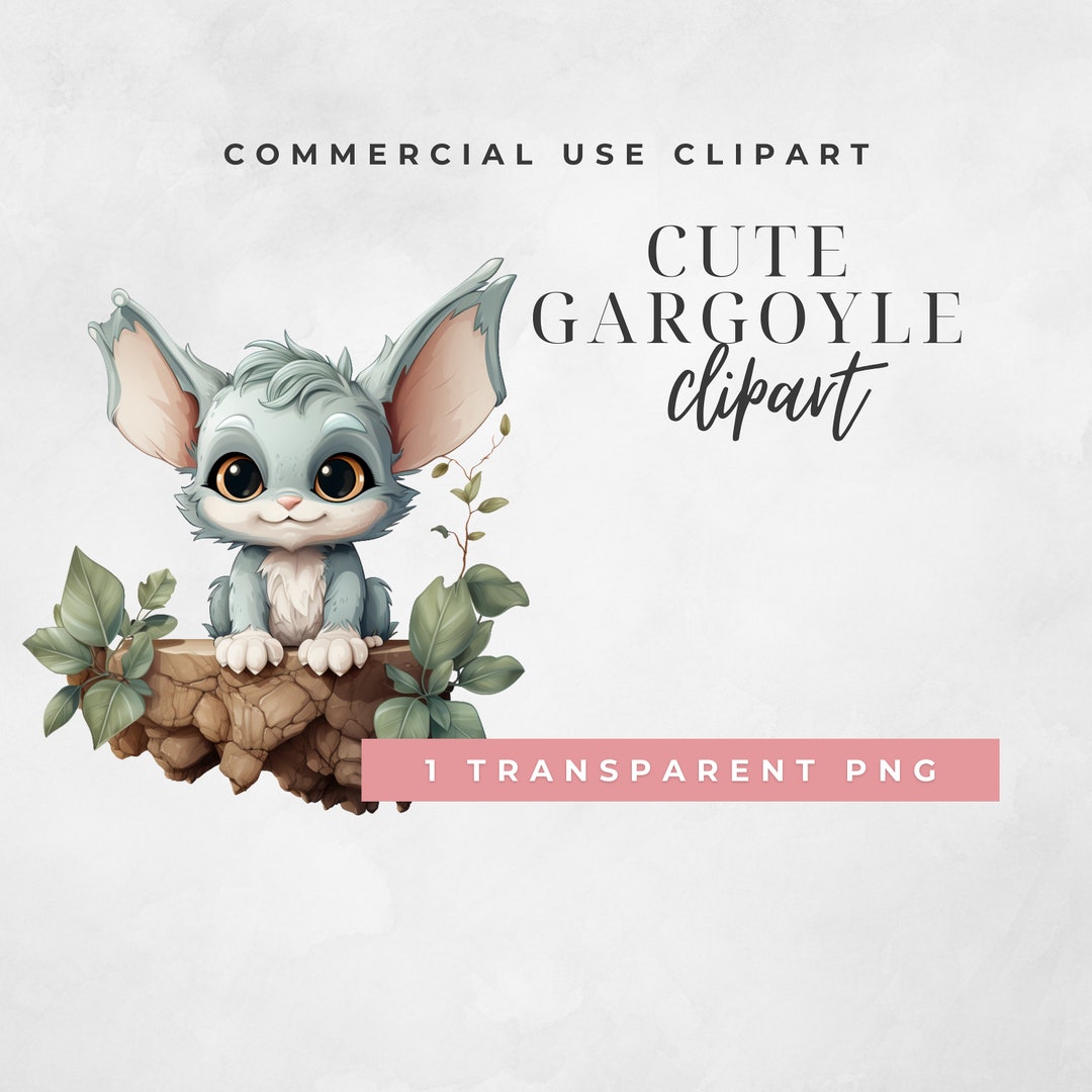 Cute Cottagecore Gargoyle Clipart, SINGLE IMAGE, Spooky Cottagecore ...