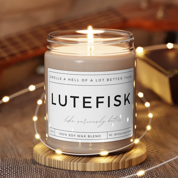 Lutefisk Candle Unique Scandinavian Gift Funny Norwegian Gift Idea Scandinavian Decor Funny Gift for Minnesota Candle Scandinavian Candle