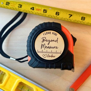 Cinta métrica grabada, regalo personalizado para el esposo, San Valentín, aniversario, novio, carpintero.