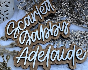 Personalized Gift Tags Christmas Name Tags Wooden Gift Tags Wooden Present Tags Reusable Gift Labels Christmas Stocking Name Tags Wood