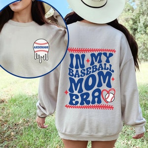 Béisbol mamá era sudadera personalizada retro béisbol mamá juego día camisa temporada de béisbol camiseta bola mamá camisa T-Ball mamá camisa Baller mamá