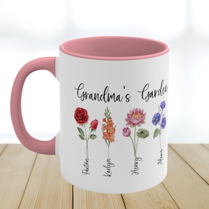 Personalized Grandma's Garden Mug Custom Birth Flower Mug for Grandma Mother's Day Grandma Idea ...
