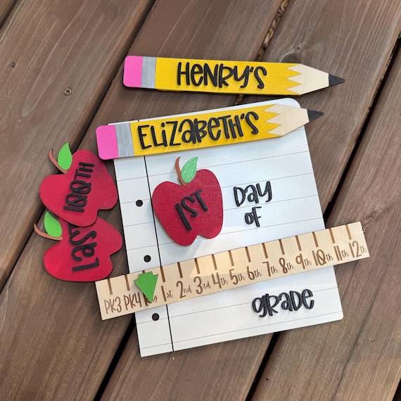 First Day of School Last Day of School Photo Prop, Back to School Reusable Sign With Pencil Interchangeable Back to School Sign Pencil Paper