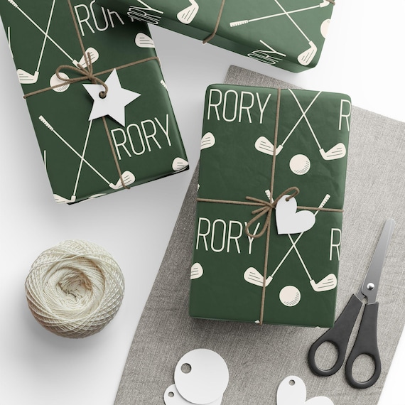 Custom Golf Wrapping Paper with Name Golf Gift Wrap Golf Christmas Gift Wrap Golf Dad Gift for Golf Lover Personalized Golf Gift