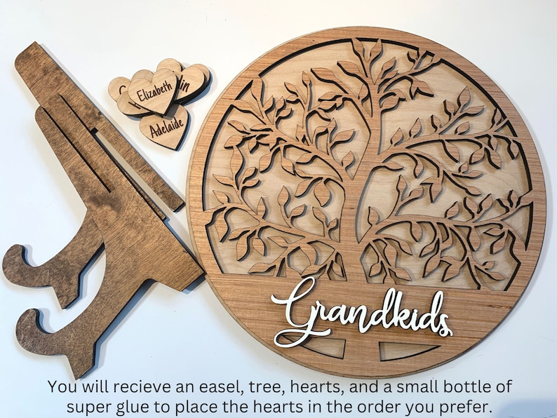 Personalized Wooden Family Tree Custom Mother's Day Gift Etsy