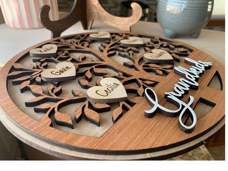 Personalized Wooden Family Tree Custom Mother's Day Gift Etsy