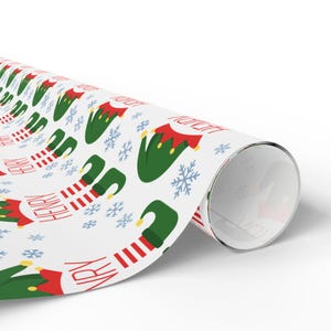 Custom Christmas Wrapping Paper for Children Personalized Elf Wrapping Paper With Name Unique Gift Wrap Children Holiday Gift Wrap With Name 画像 2