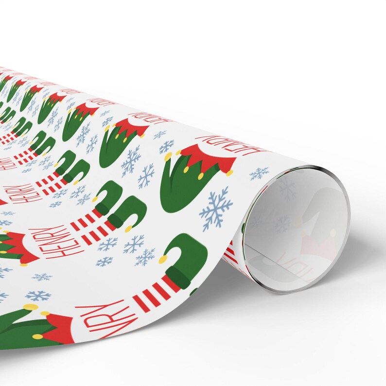 Custom Christmas Wrapping Paper for Children Personalized Elf Wrapping Paper With Name Unique Gift Wrap Children Holiday Gift Wrap With Name 画像 2