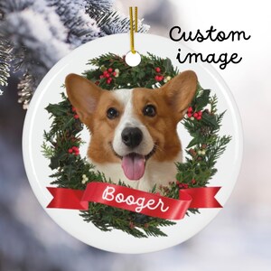 Personalized Dog Photo Ornament Custom Pet Ornament Dog Keepsake Pet Portrait Holiday Decor Pet Lover Gift Dog Owner Keepsake Pet Loss Gift