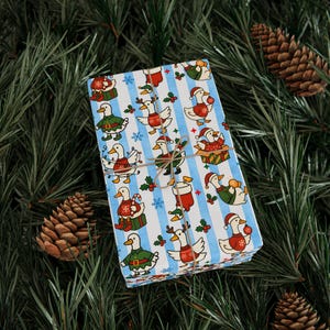 Goose Christmas Wrapping Paper Silly Goose Gift Wrapping Paper Children Holiday Gift Wrap Funny Christmas Gift for Friends Funny Gift Wrap image 2