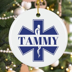 EMT Ornament Personalized EMT Christmas Ornament EMT Gifts First Responder Gift Emergency Medical Technician Star of Life