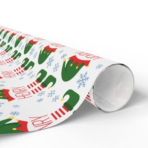 Custom Christmas Wrapping Paper for Children Personalized Elf Wrapping Paper With Name Unique Gift Wrap Children Holiday Gift Wrap With Name 画像 7