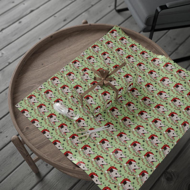Possum Wrapping Paper Funny Possum Gift Wrap Possum Lover Gift Idea Merry Hissmas Opossum Christmas Gift Idea Funny Wrapping Paper image 4