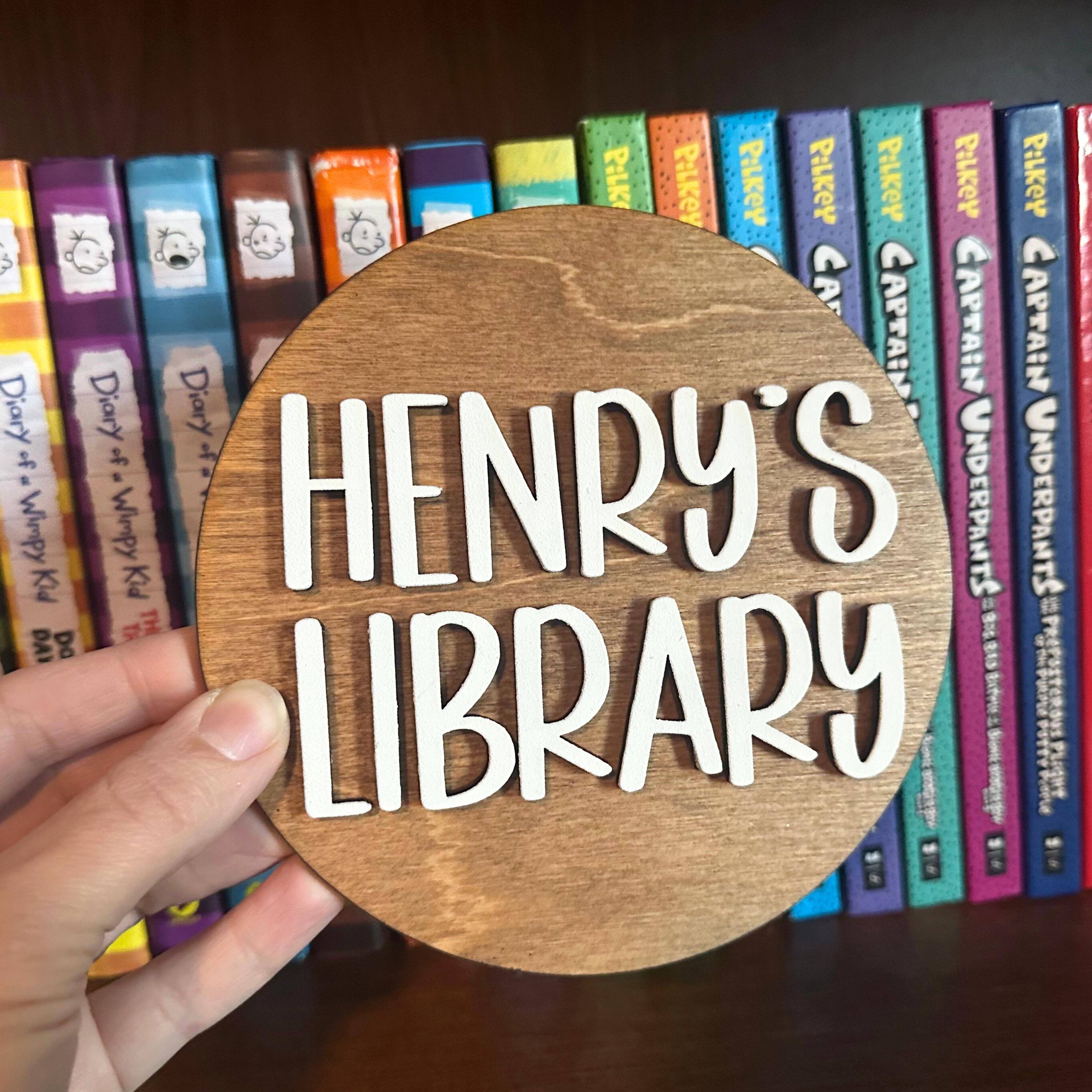 Community Bookcase Sign Custom Library Sign Personalized Library Sign With Name Kids Bookshelf ...