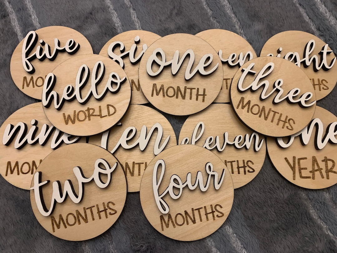 Baby Monthly Milestone 3D Wooden Circles | Baby's First Year Photo ...
