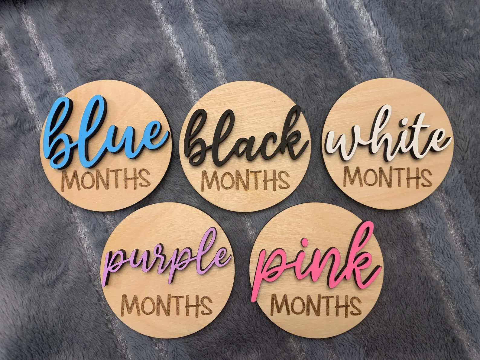 Baby Monthly Milestone 3D Wooden Circles | Baby's First Year Photo ...