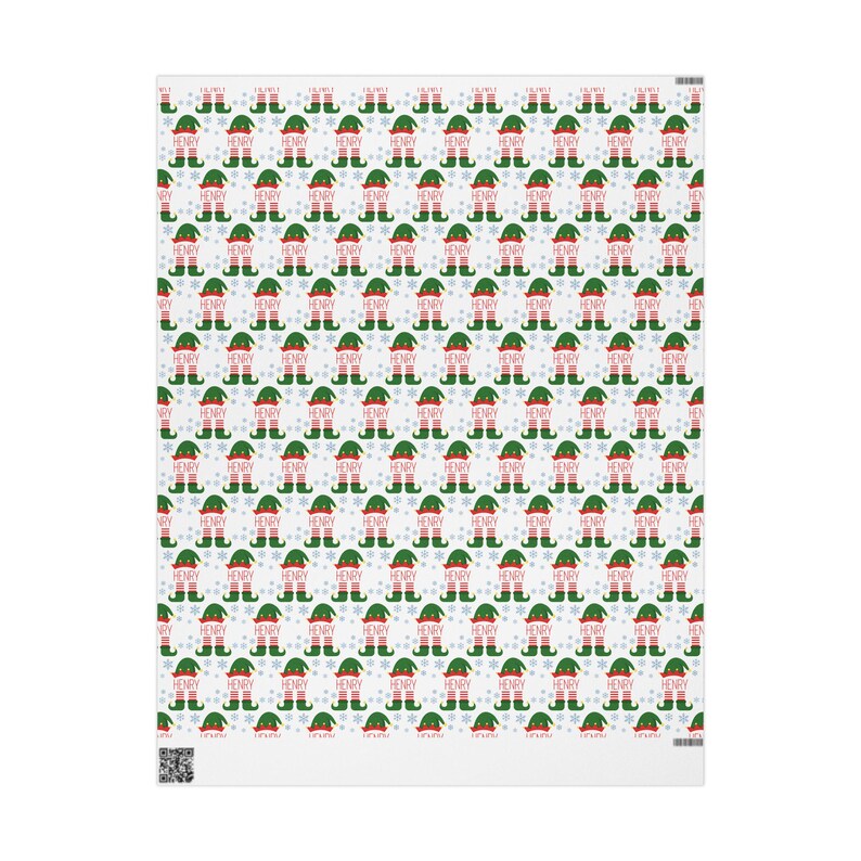 Custom Christmas Wrapping Paper for Children Personalized Elf Wrapping Paper With Name Unique Gift Wrap Children Holiday Gift Wrap With Name 画像 5