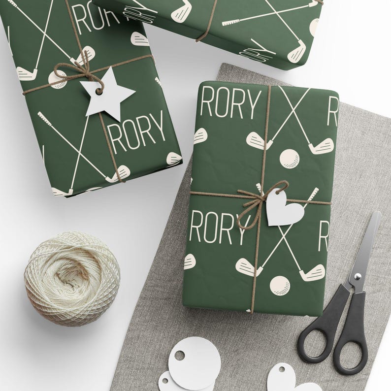 Custom Golf Wrapping Paper with Name Golf Gift Wrap Golf Christmas Gift Wrap Golf Dad Gift for Golf Lover Personalized Golf Gift image 7