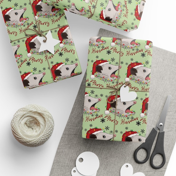 Possum Wrapping Paper Funny Possum Gift Wrap Possum Lover Gift Idea Merry Hissmas Opossum Christmas Gift Idea Funny Wrapping Paper