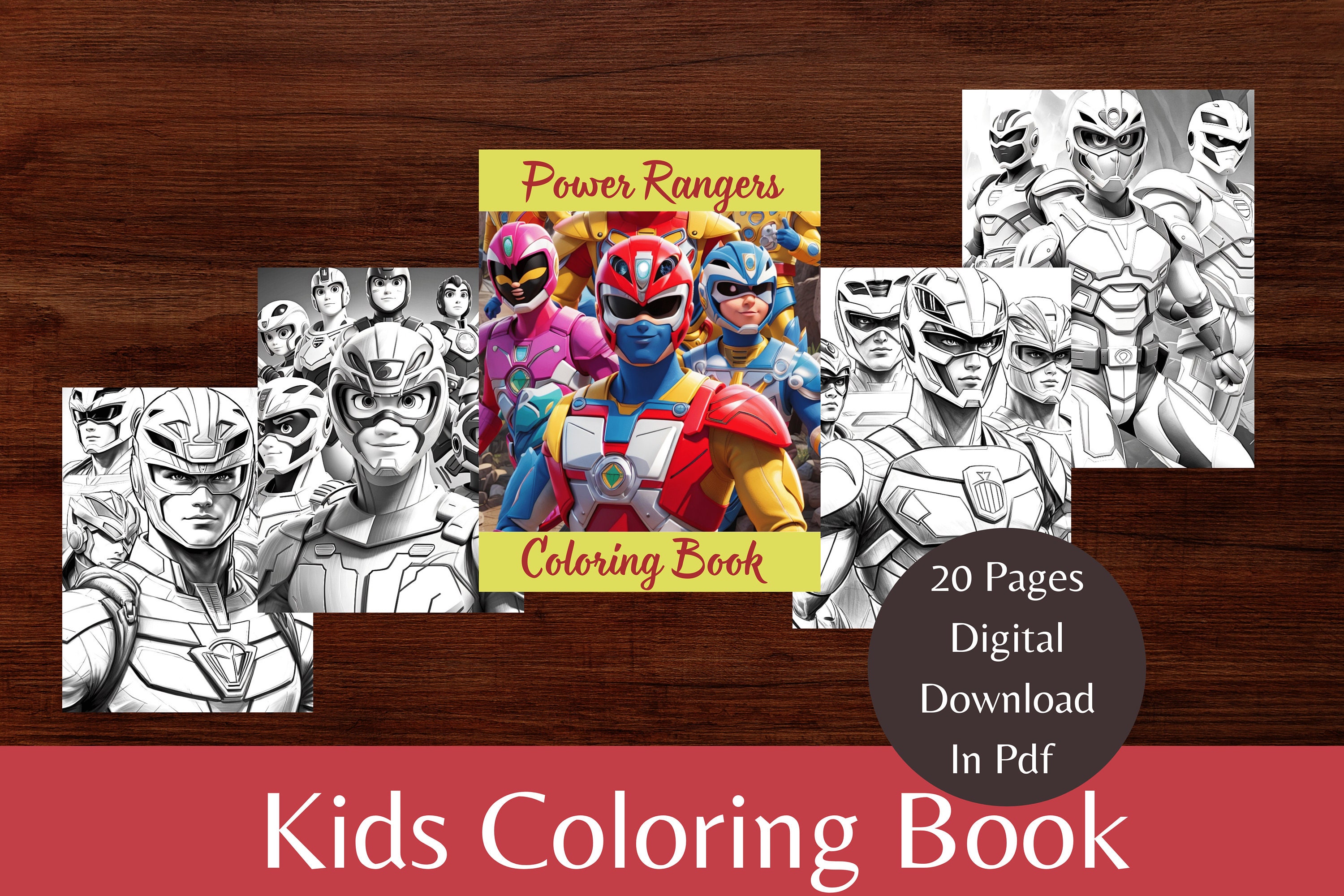 Power Rangers Coloring Book Printable Activity Pages Etsy
