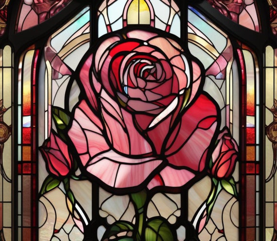 Tumbler Wrap Stained Glass Roses