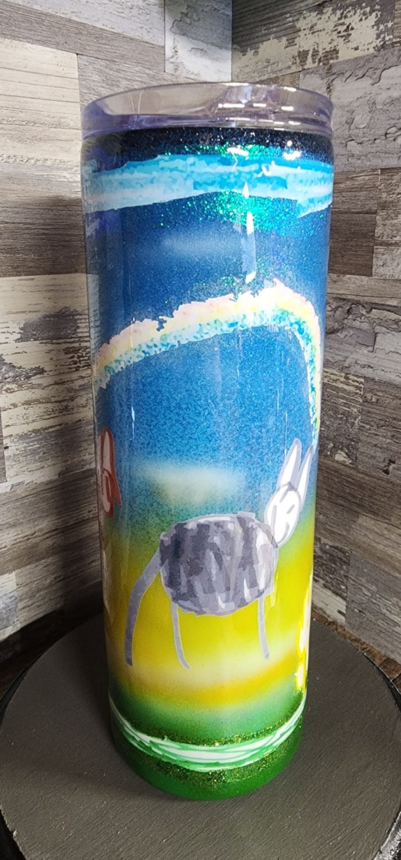 Custom decorated tumbler with your child's drawings