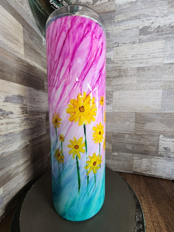 Mothers Day flowers 20oz tumbler custom made coffee cup stainless tumbler hand made art custom idea limited edition hand painted