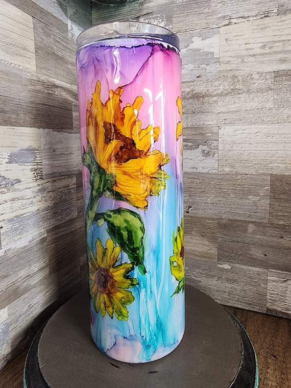 Mothers Day sunflowers 20oz tumbler custom made coffee cup stainless tumbler hand made art custom idea limited edition hand painted