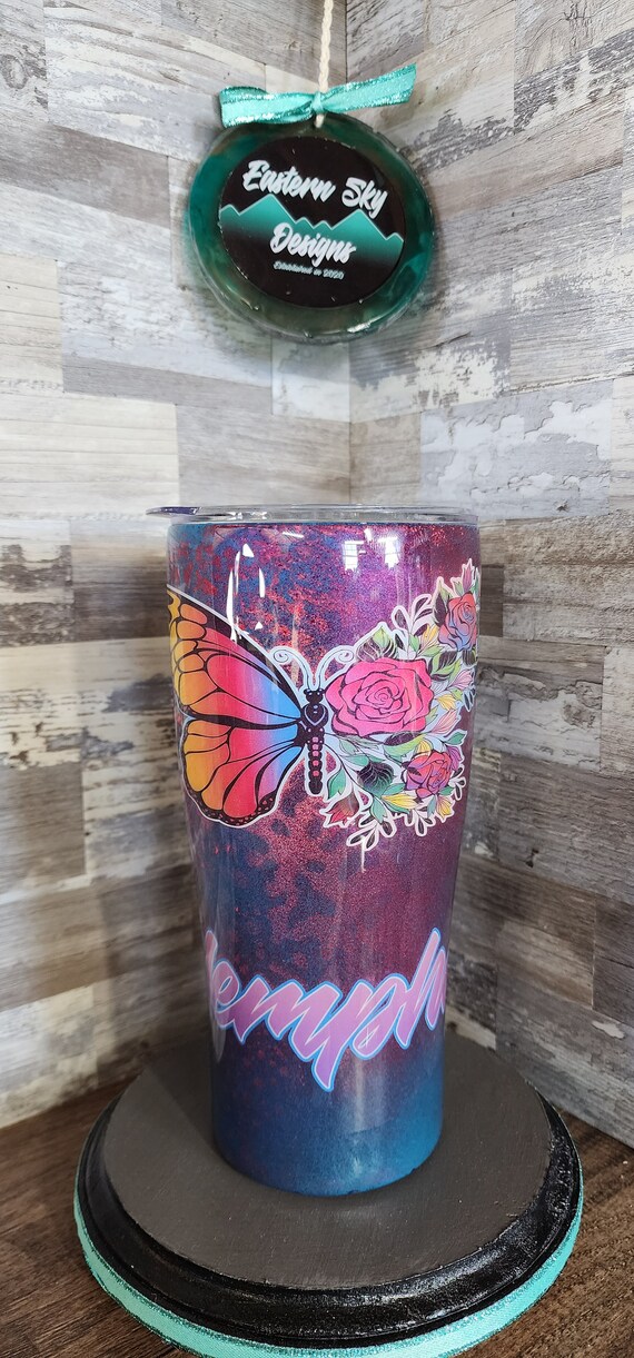 Custom Multi-Color Butterfly Tumbler