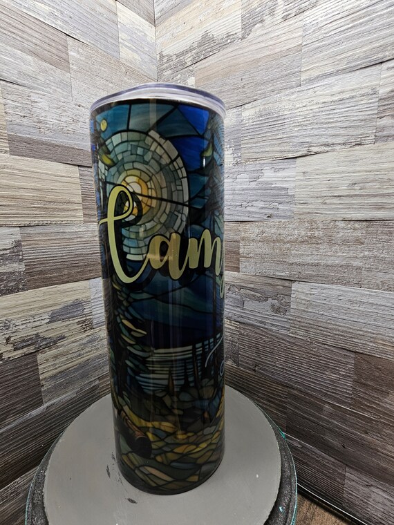 Camp Life 20oz tumbler custom made coffee cup stainless tumbler