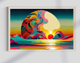 Abstract AI Art Office Wall Art For Living Room Bedroom Abstract Painting Office Decor Surreal Canvas Wall Art AI Generated Printable