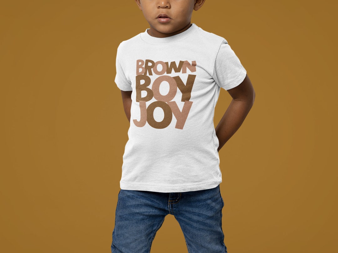 Kids Brown Boy Joy Tshirt Etsy