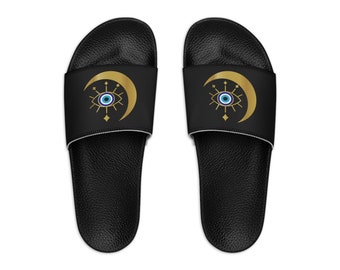 Evil Eye Women's Slide Sandals, Evil Eye Slides, Trendy Sandals, Karma Sandals, Travel Sandals, Evil Eye Summer Sandals