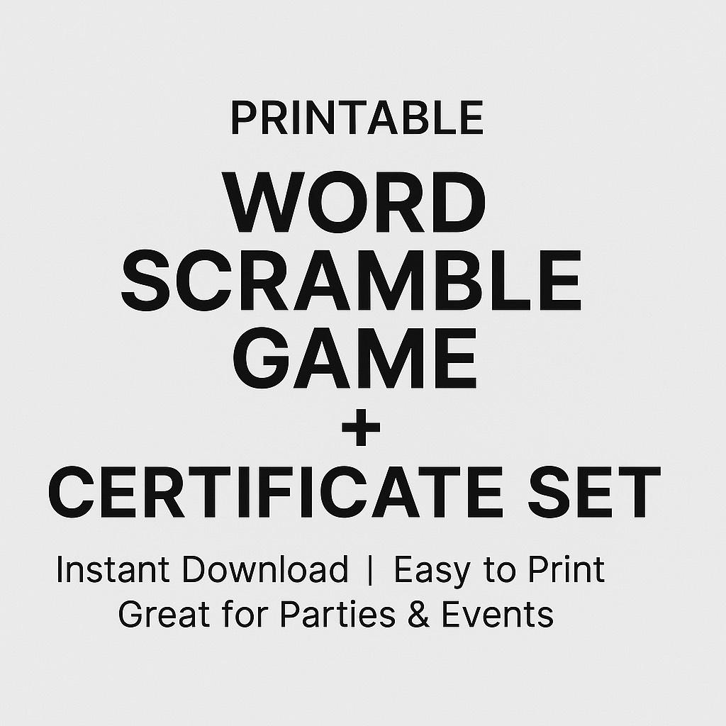 Retirement Word Scramble Generator + Certificate | Create Unlimited ...