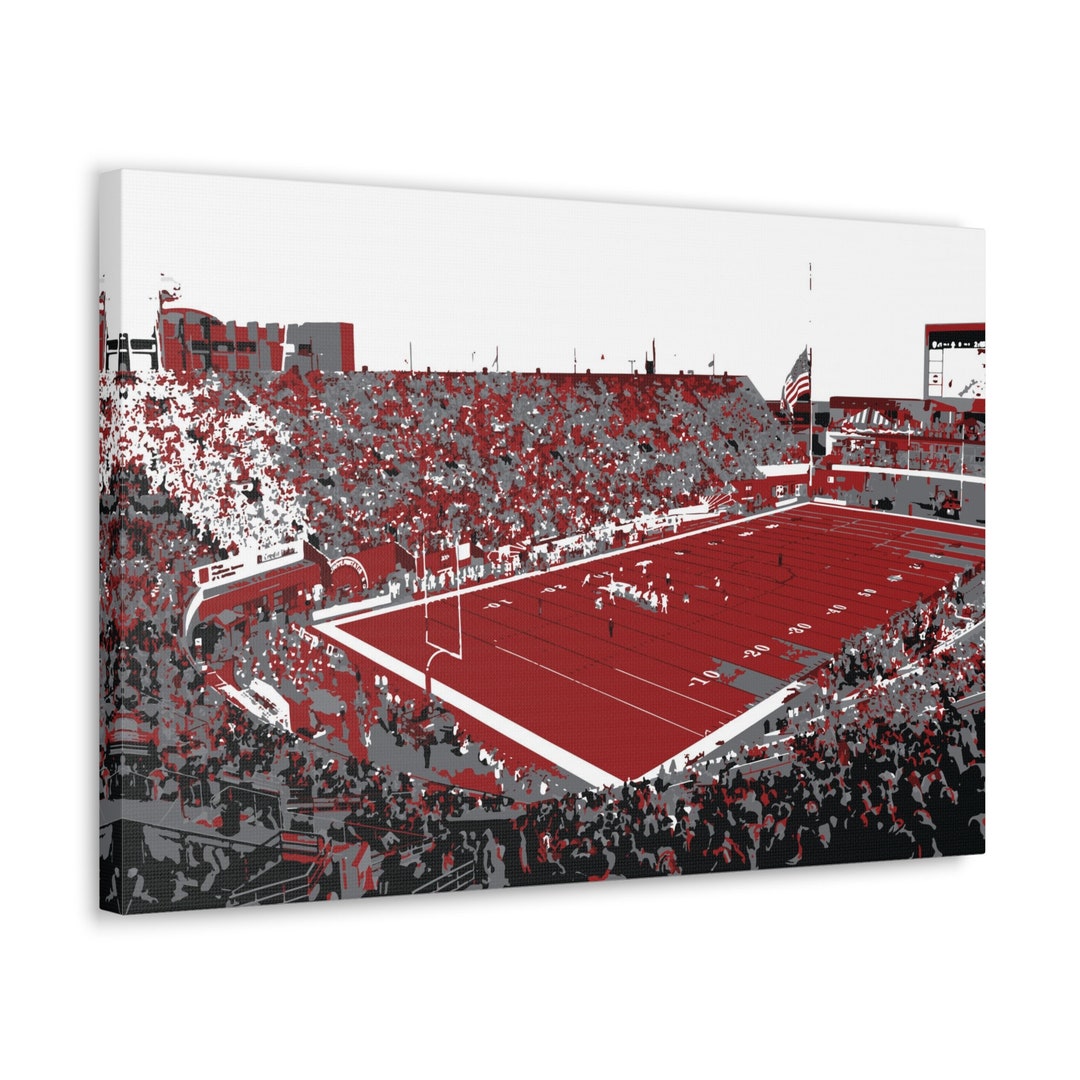 Indiana University Memorial Football Stadium Canvas Abstract Art, Ready ...