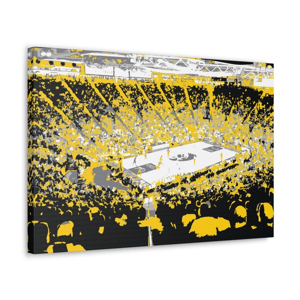 University of Iowa Carver-Hawkeye Arena Basketball Stadium Canvas Abstract Art, Ready to Hang | Fan Gift | Dorm Décor | Home & Sports Décor