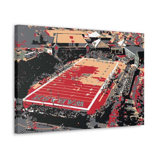 Wabash University Little Giant Football Stadium Canvas Abstract Art, Ready to Hang | Fan Gift | Dorm Décor | Home & Sports Décor