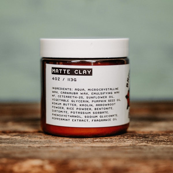 Matte Hair Clay - Water-Based Firm Hold Hair Clay Pomade for that Just Our Of Bed Look! - Vegan - Easy to Use, Easy to Wash Out.