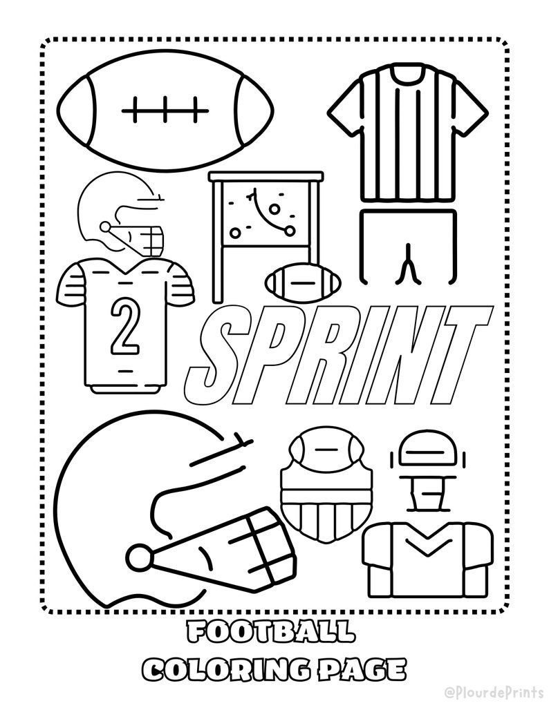 Football Season Coloring Page Etsy
