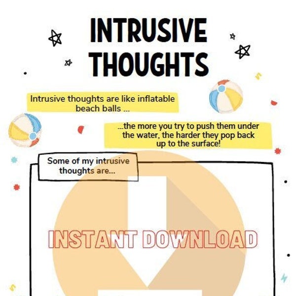 Intrusive Thoughts Worksheet for Kids