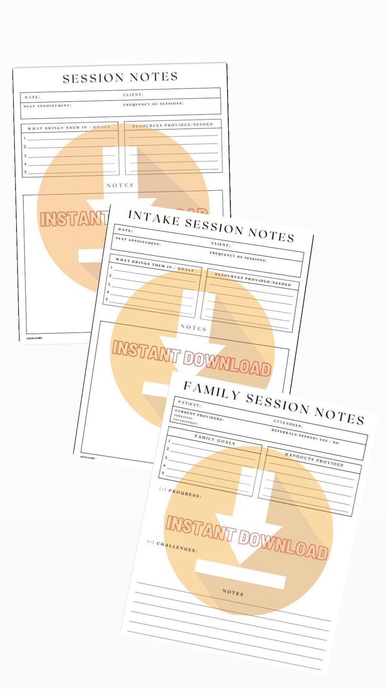 Session Note Trio - INSTANT DOWNLOAD - Etsy