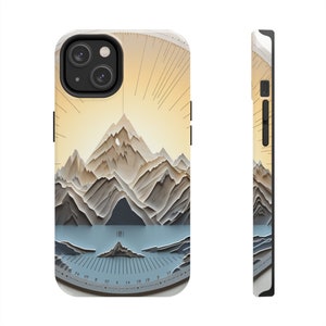 Sunrise Mountain Defined - Yellows and Grays - Tough Phone Cases