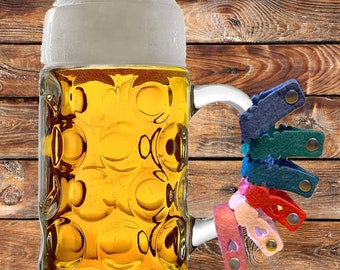 Kleeblatt Maßkrugband, Bierkrugmarkierer für Feste und Feiern, Bierzelt, Frühlingsfest, Dult, Kirmes, Kirwa, Kerwa, Maßkrug, Bier.