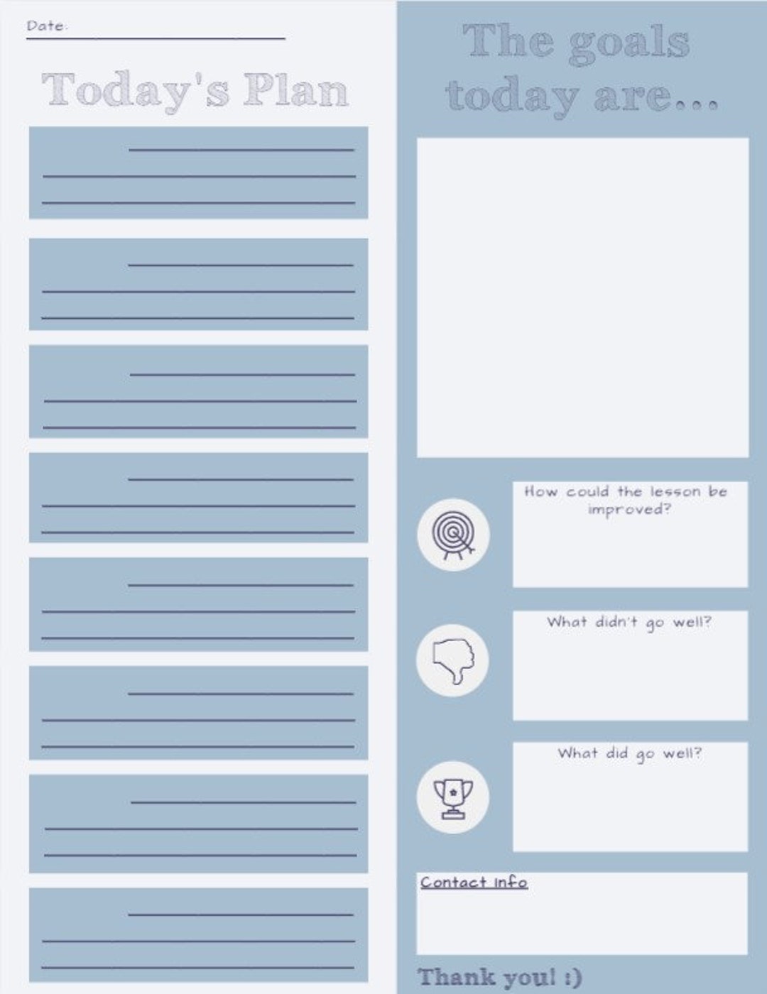 Sub Plan Template Etsy Sub Plan Template Etsy