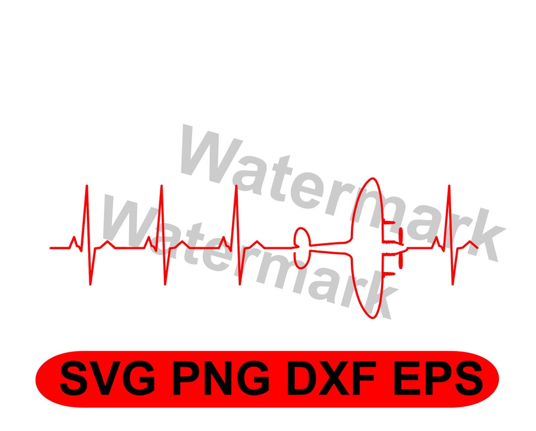 Supermarine Spitfire Heartbeat EKG Signal Svg Png Dxf Eps Etsy