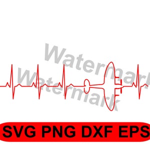 Supermarine Spitfire Heartbeat EKG señal svg png dxf eps