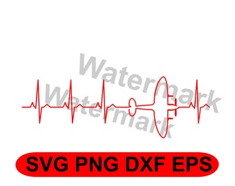 Supermarine Spitfire Heartbeat EKG signal svg png dxf eps